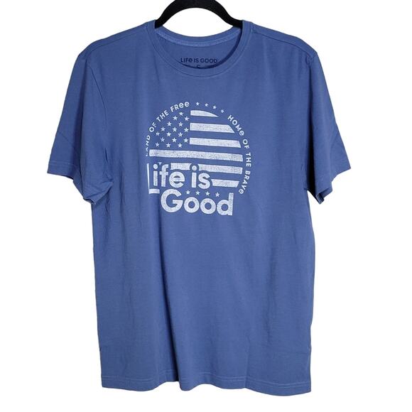 Life is Good Graphic Tee Land of the Free Home of The Brave Mens Small NWT - Picture 1 of 9